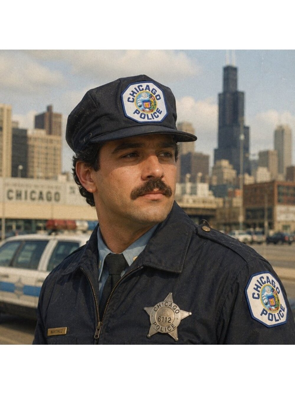 Vintage Chicago Police 1980s Navy Blue Snapback Hat 7 1/8 To 7 3/8 Large